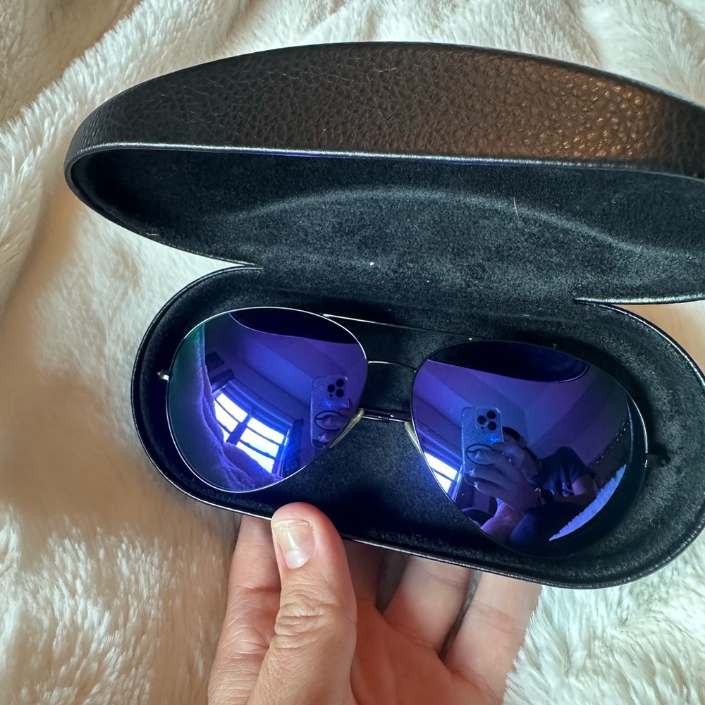 Victoria Beckham Oversized Aviator Sunglasses-Purple Flash Mirror Len’s